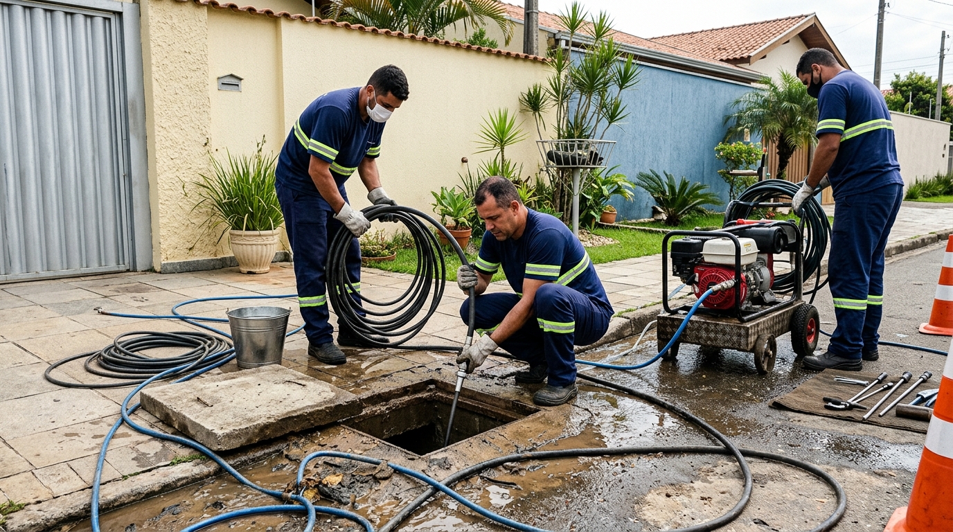 Desentupimento de esgoto residencial em Manaus-AM