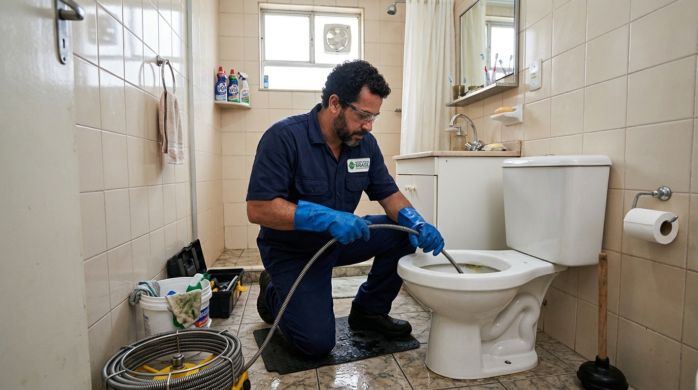 Desentupimento de vaso com equipamento em Manaus-AM