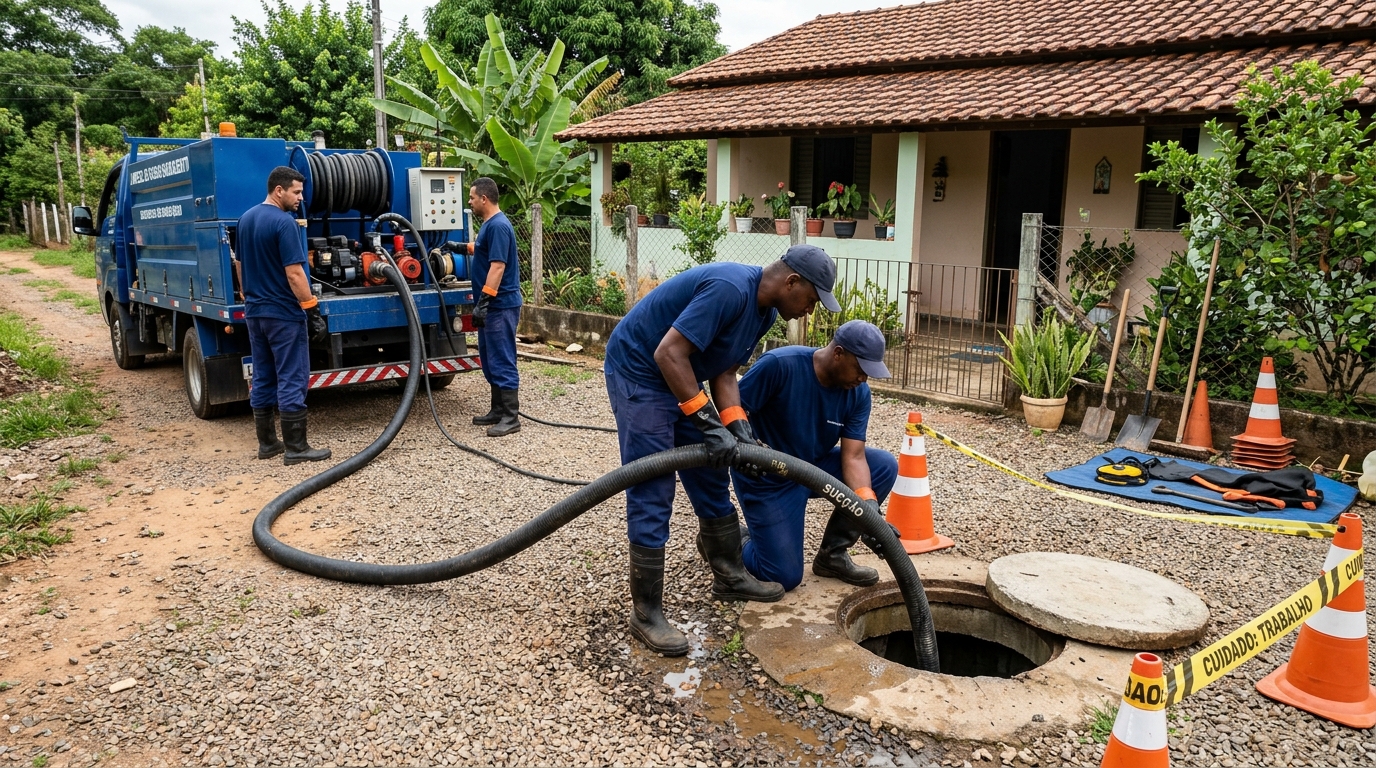 Equipe de desentupimento de fossa em Manaus-AM