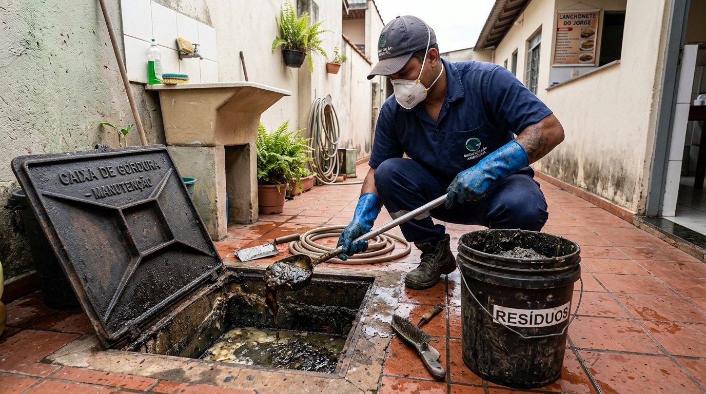 Remoção de lodo de caixa de gordura em Manaus-AM